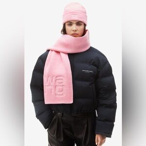 NWOT Alexander Wang Debossed Logo Knit Scarf in Prism Pink OS